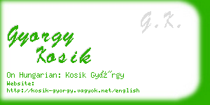 gyorgy kosik business card